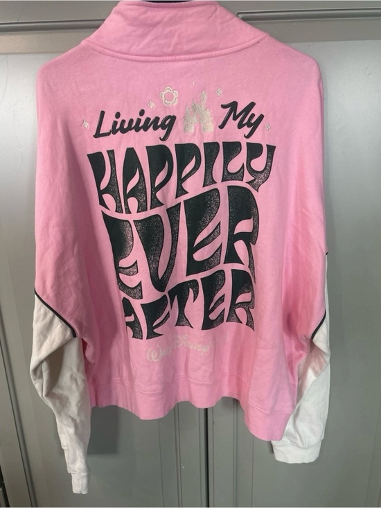 Disney Tops - DISNEY Women’s Pink Disney Happily Ever After Quarter Zip Up Size XL